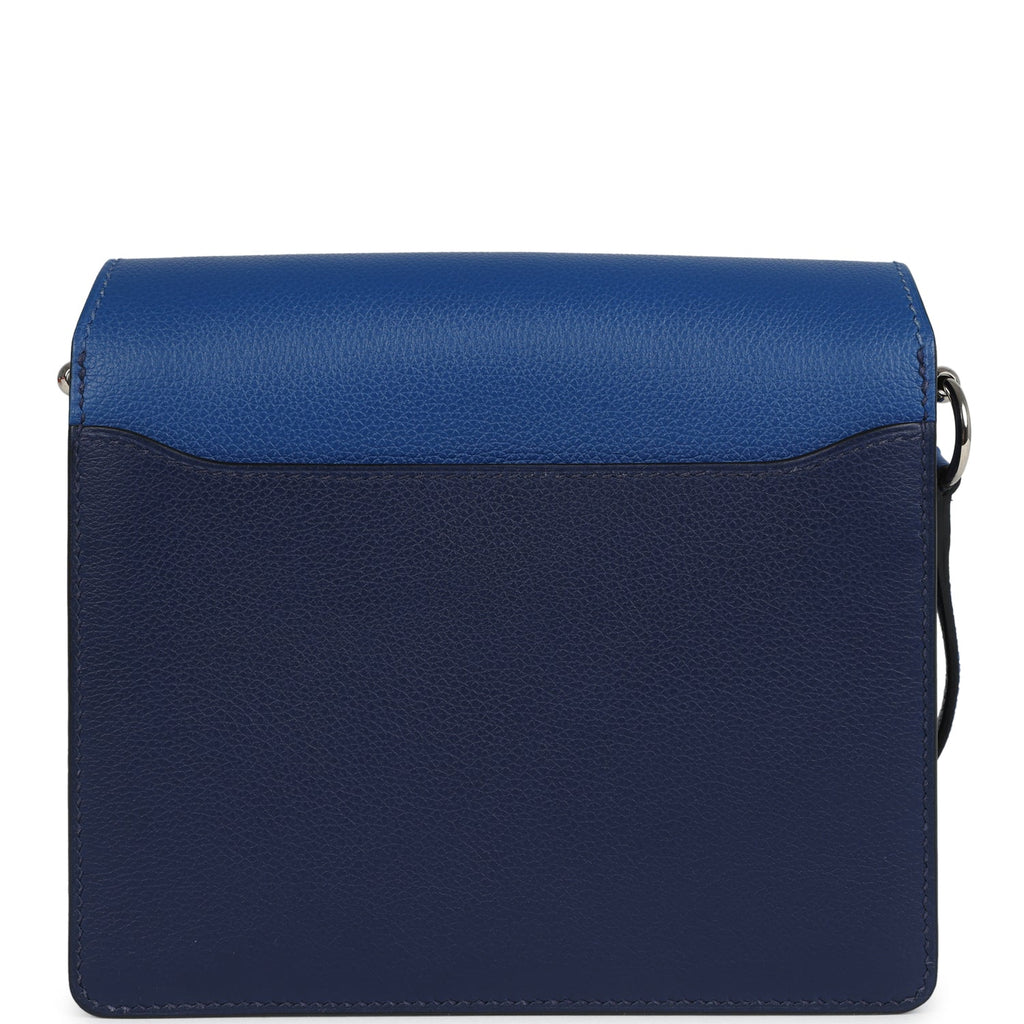 Hermes Mini Sac Roulis Bi-color Bleu Saphir and Bleu France Evercolor Palladium Hardware - Image 5