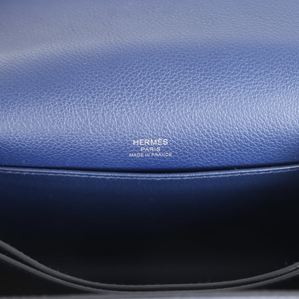 Hermes Mini Sac Roulis Bi-color Bleu Saphir and Bleu France Evercolor Palladium Hardware - Image 10