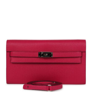 Hermes Kelly Wallet To Go Rose Mexico Chevre Palladium Hardware