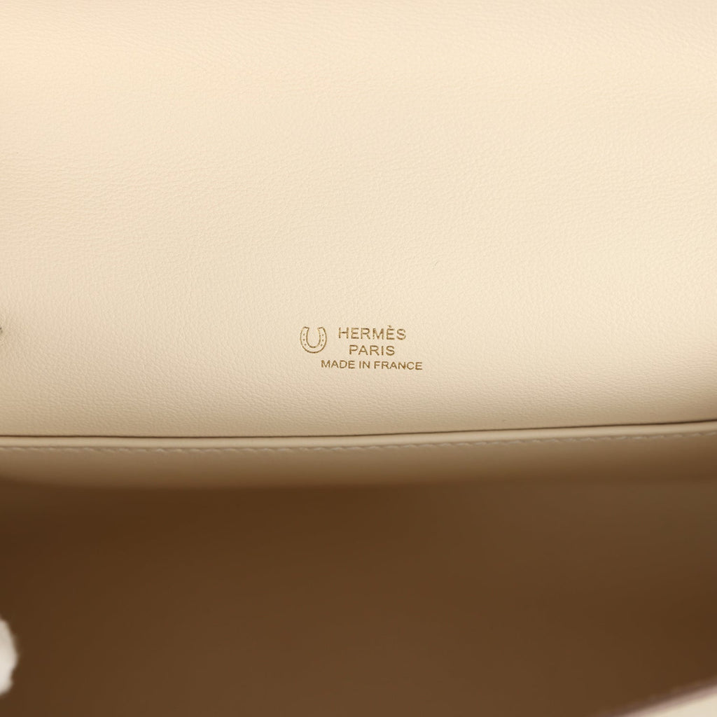 Hermes Special Order (HSS) Kelly Pochette Beton Verso Swift Permabrass Hardware - Image 9