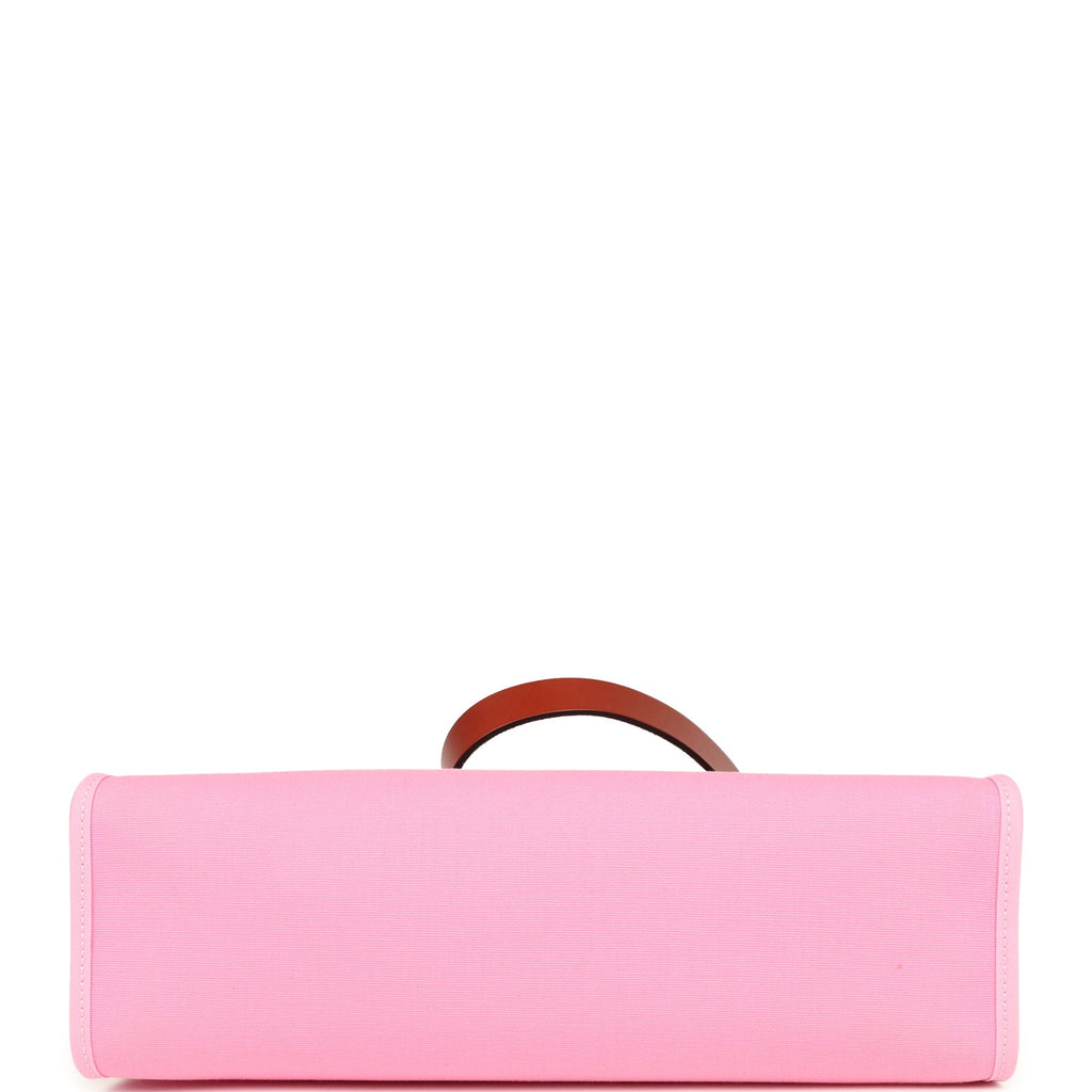 Hermes Herbag Zip PM 31 Bubblegum Pink Officier Canvas and Cuivre Hunter Palladium Hardware - Image 7