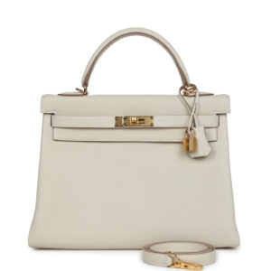 Hermes Kelly Retourne 32 Craie Togo Gold Hardware