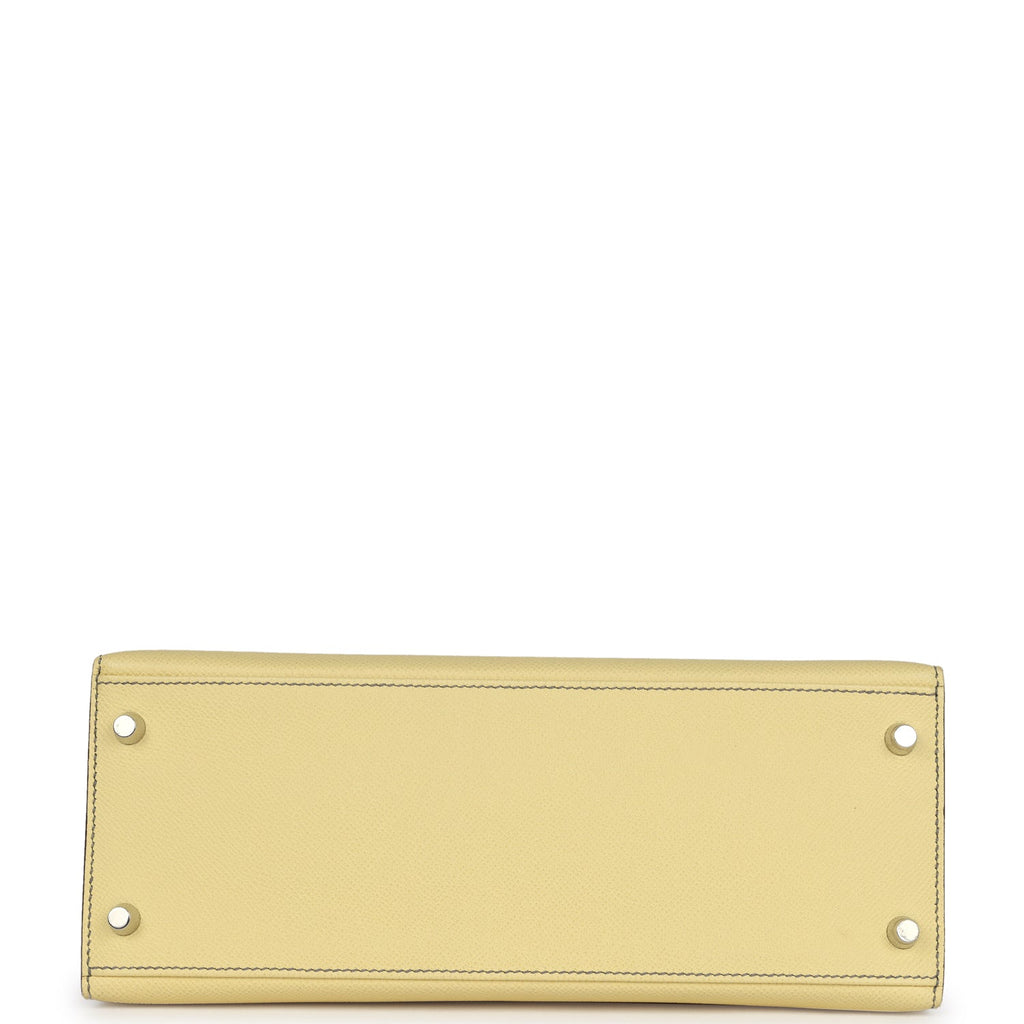 Pre-owned Hermes Special Order (HSS) Kelly Sellier 28 Rose Confetti and Jaune Poussin Epsom Palladium Hardware - Image 7