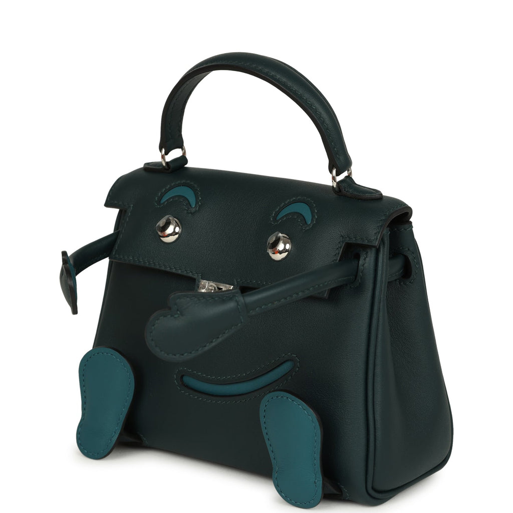 Hermes "Quelle Idolle" Kelly Doll Vert Cypress and Vert Bosphore Swift Palladium Hardware - Image 6