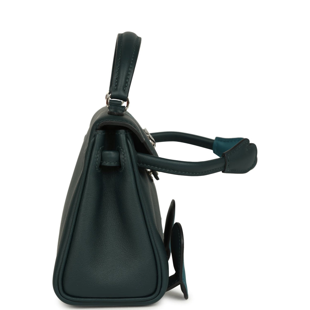 Hermes "Quelle Idolle" Kelly Doll Vert Cypress and Vert Bosphore Swift Palladium Hardware - Image 4