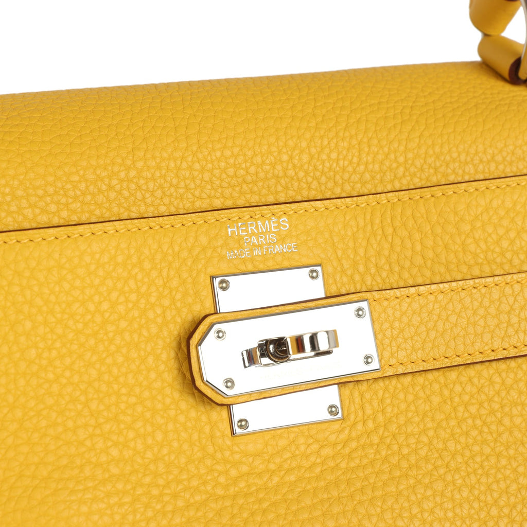 Vintage Hermes Shoulder Kelly JPG 42 Soleil Clemence Palladium Hardware - Image 8