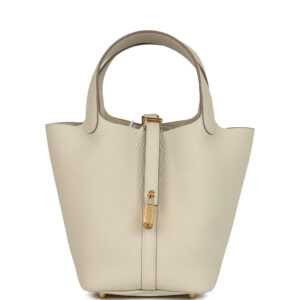 Hermes Picotin Lock 18 Craie Clemence Gold Hardware