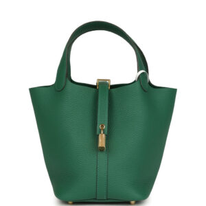 Hermes Picotin Lock 18 Vert Moyen Clemence Gold Hardware