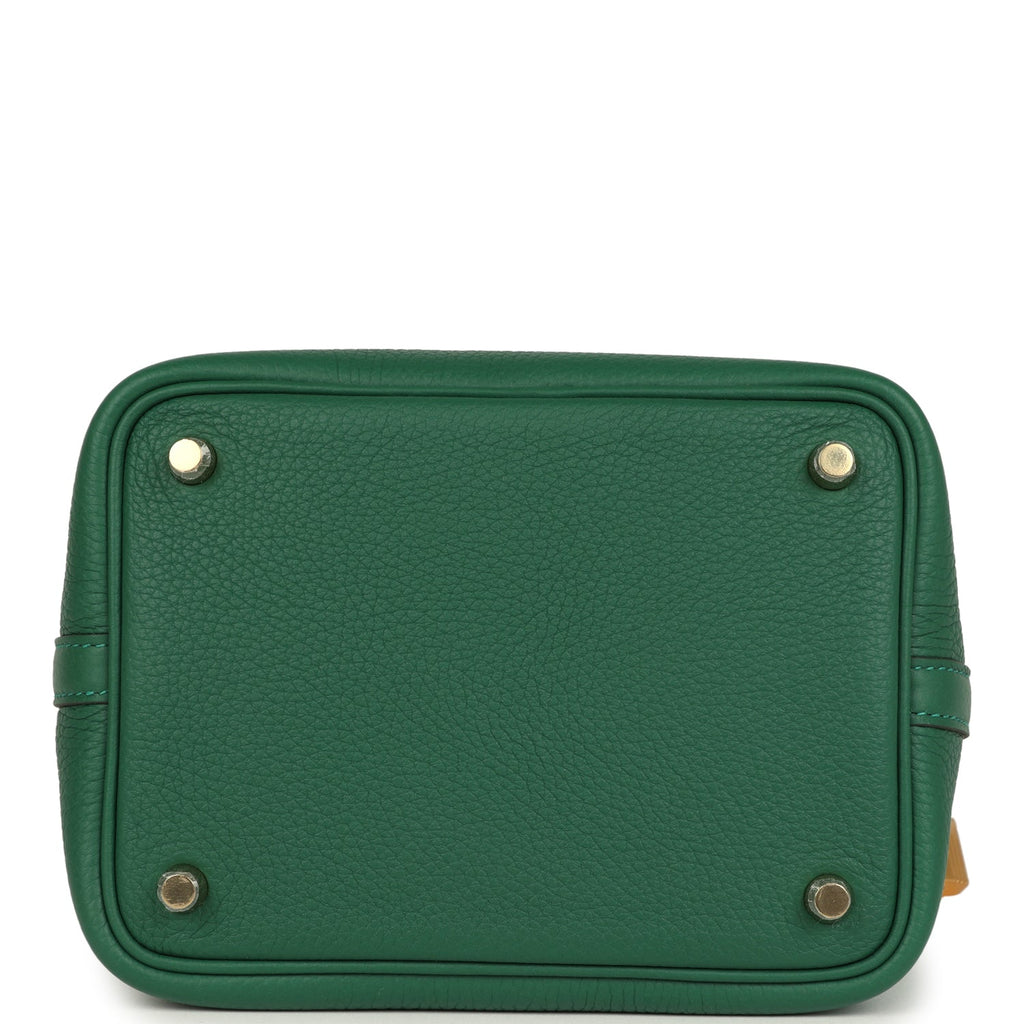 Hermes Picotin Lock 18 Eclat Vert Moyen Clemence and Vert Peppermint Swift Gold Hardware - Image 7