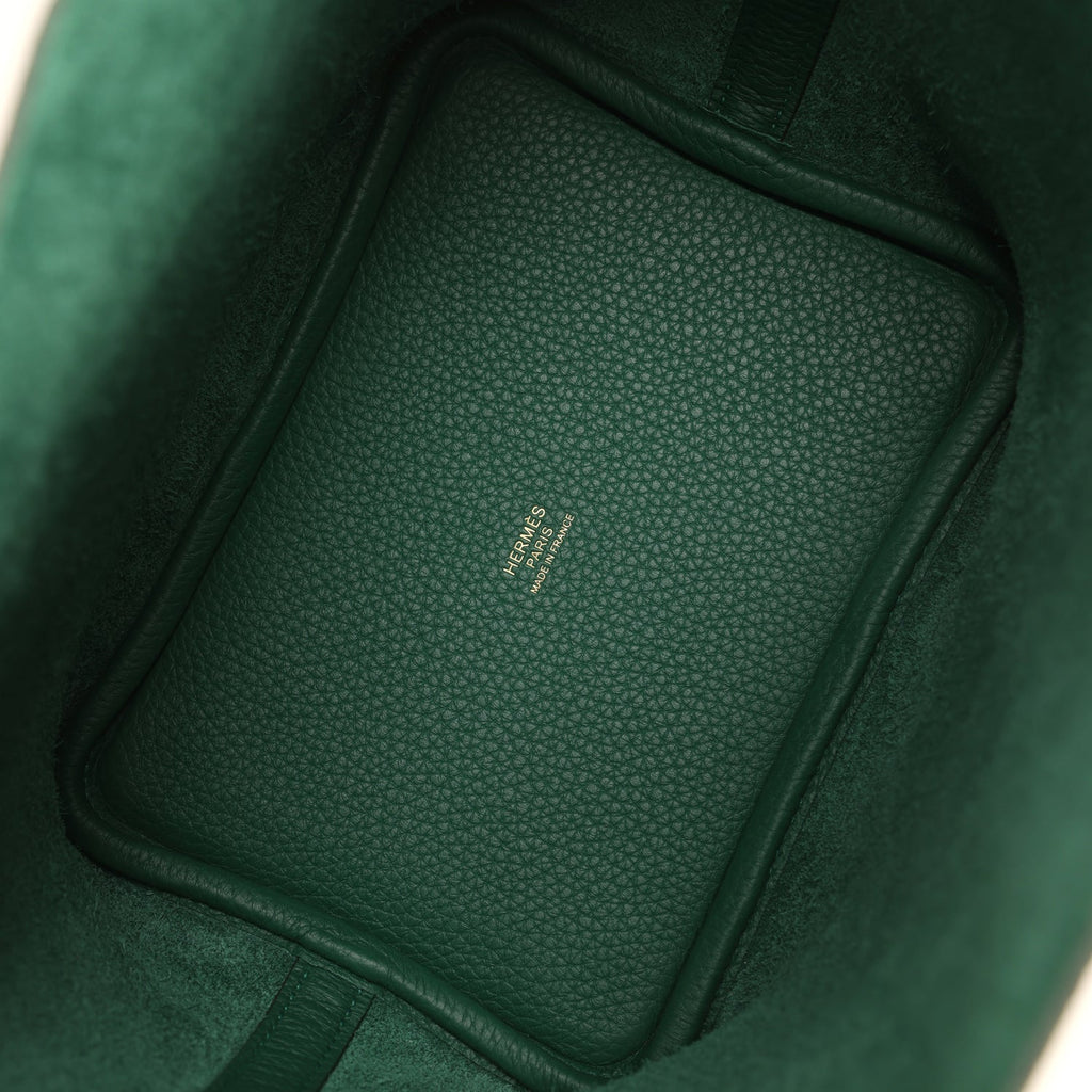 Hermes Picotin Lock 18 Eclat Vert Moyen Clemence and Vert Peppermint Swift Gold Hardware - Image 8