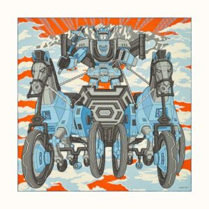 Mega Chariot Cashmere Silk Blend Shawl 140x140cm Blue in Cashmere