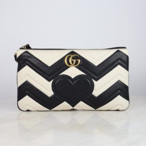 Gucci Bicolor Marmont Matelasse Wrist Clutch