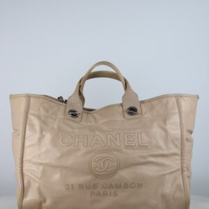 Chanel Light Pink Glazed Large Deauville Tote Top Handle Bag