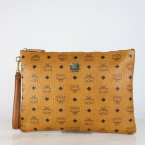 MCM Camel Wristlet Zip Pouch