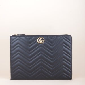 Gucci Black GG Portfolio Marmont Pouch