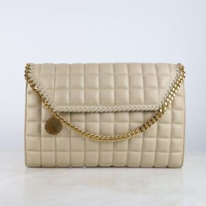 Stella Mccartney Beige Quilted Clutch Shoulder Bag