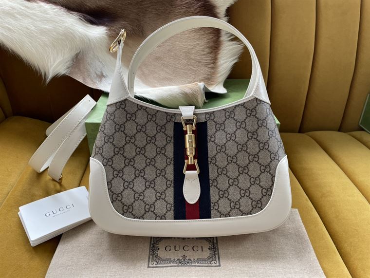 Jackie 1961 small shoulder bag White leather trim - Image 3