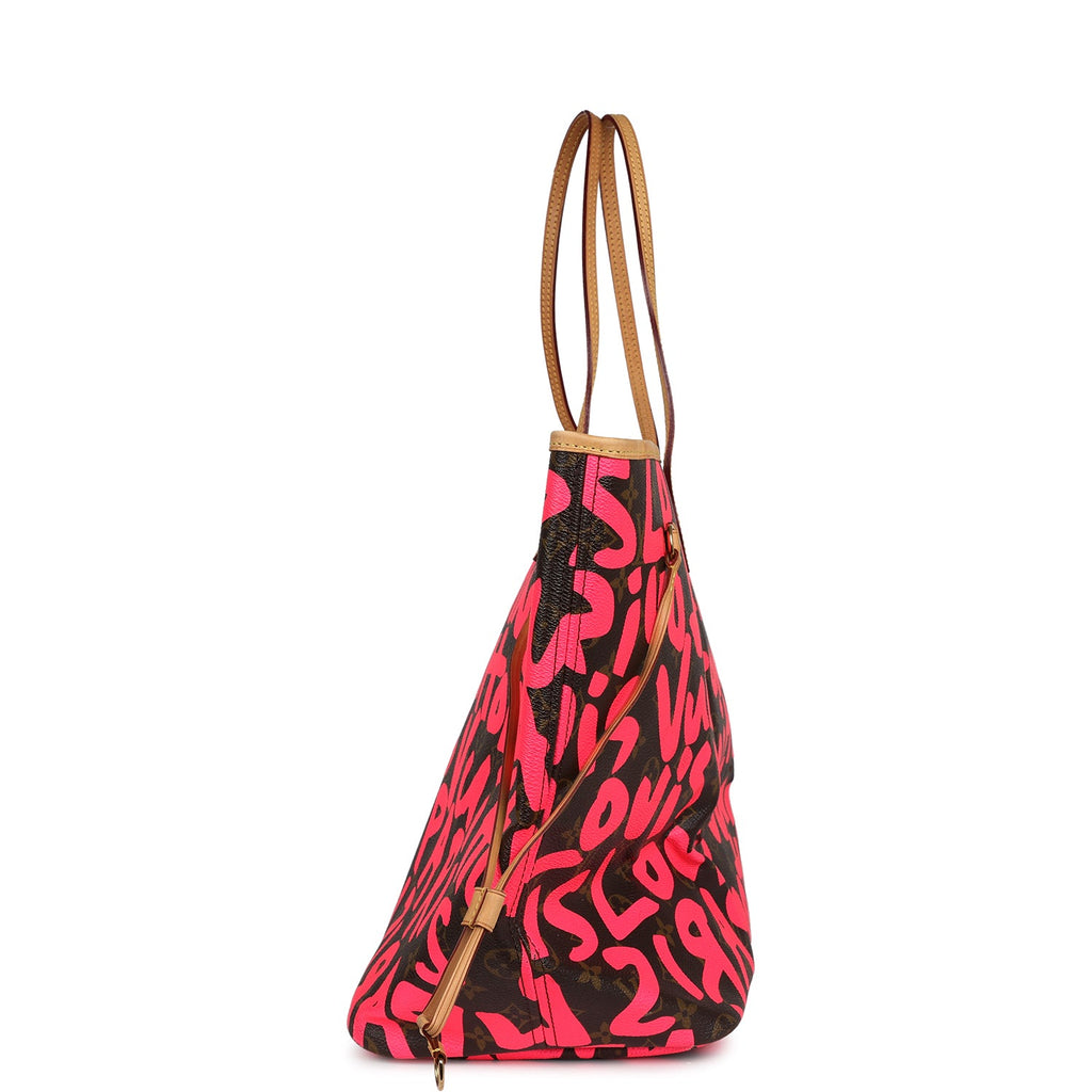 Pre-owned Louis Vuitton X Stephen Sprouse Neverfull GM Fuchsia Pink Monogram Graffiti Gold Hardware - Image 4