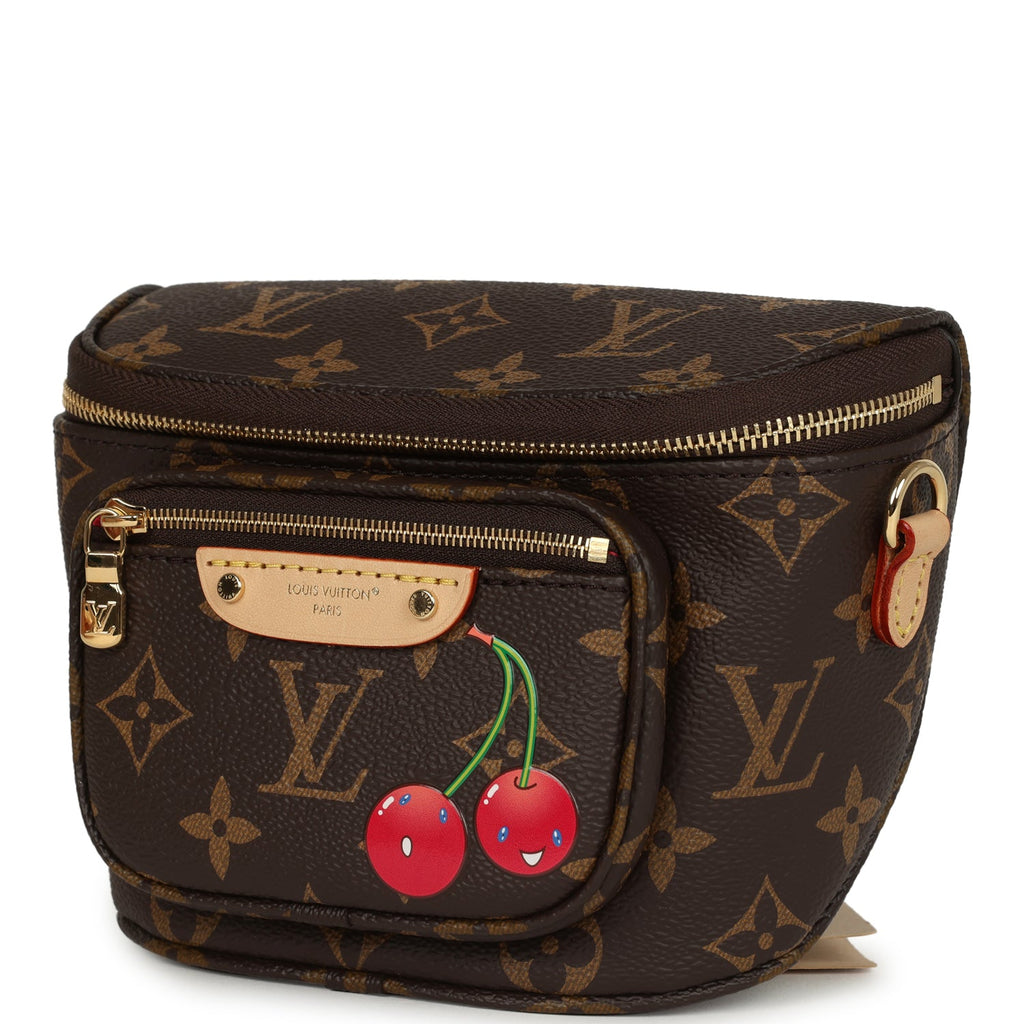 Louis Vuitton X Takashi Murakami Mini Bumbag Cherry Brown Monogram Gold Hardware - Image 7