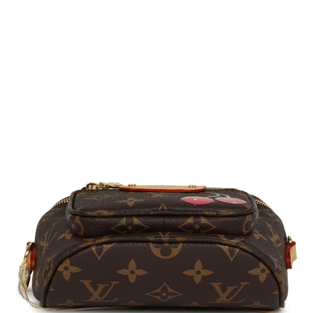 Louis Vuitton X Takashi Murakami Mini Bumbag Cherry Brown Monogram Gold Hardware - Image 8