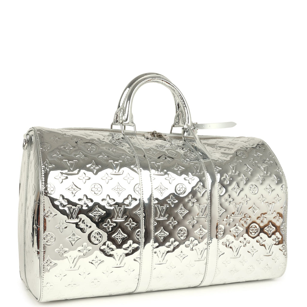Louis Vuitton Keepall Bandouliere 50 Silver Monogram Miroir Silver Hardware - Image 3