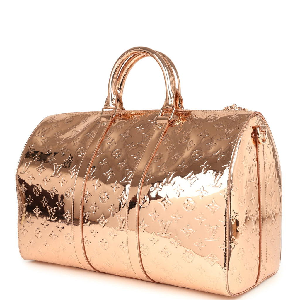 Louis Vuitton Keepall Bandouliere 45 Copper Monogram Miroir Rose Gold Hardware - Image 7