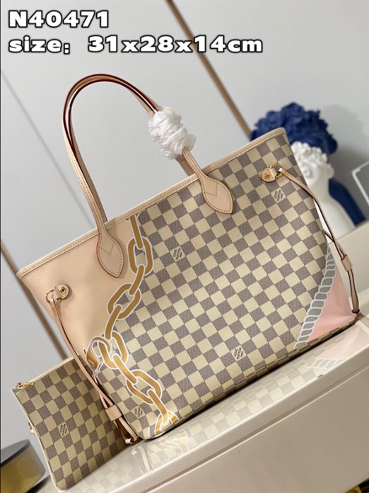 Louis Vuitton Neverfull MM Damier Azur Tote Bag - Image 4