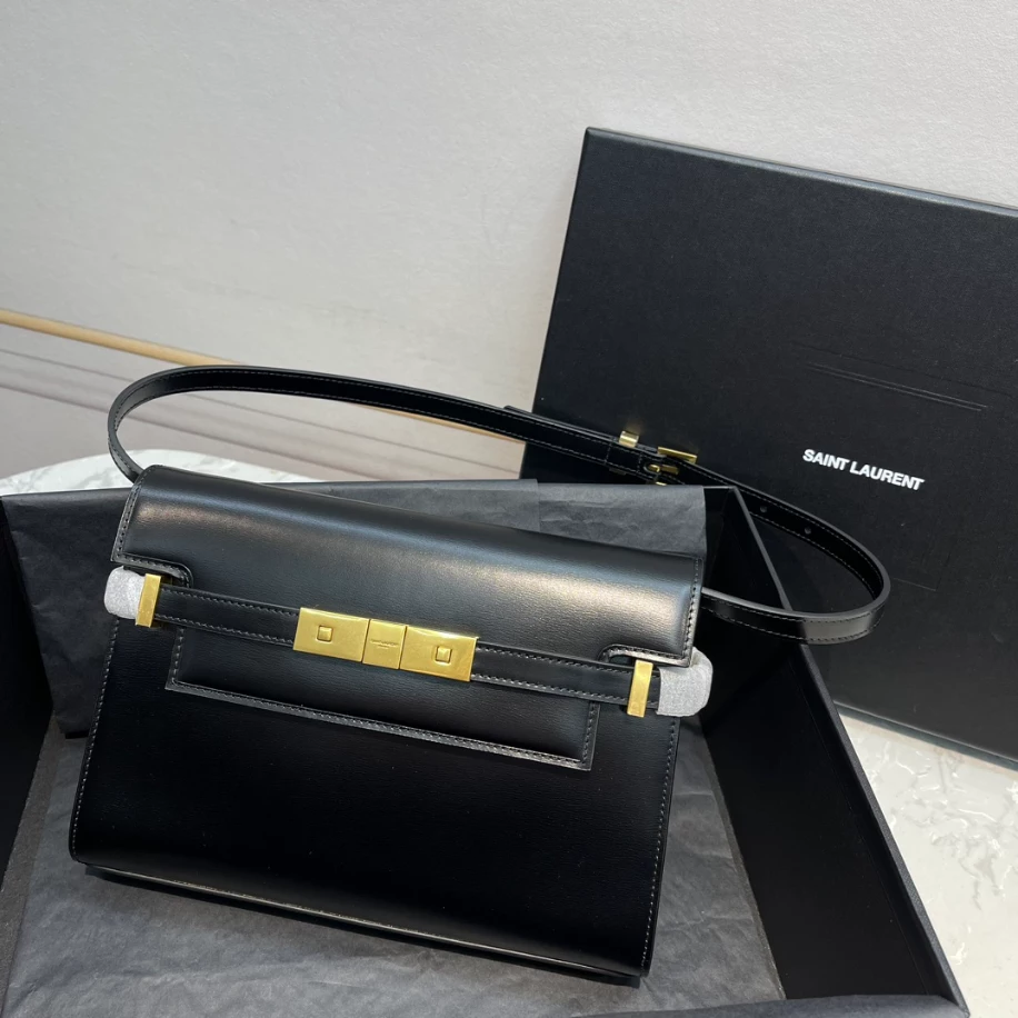 Manhattan Small Shoulder Bag in Box Saint Laurent - Image 3