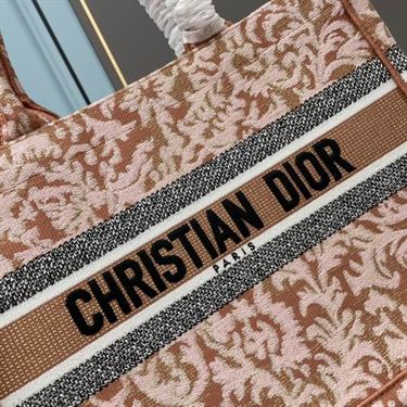 Medium Dior Book Tote Metallic Pink Brocart Embroidery - DB041 - Image 8