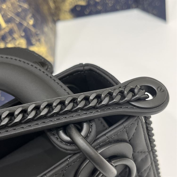 Mini Lady Dior Bag Black Ultramatte Cannage - Image 11