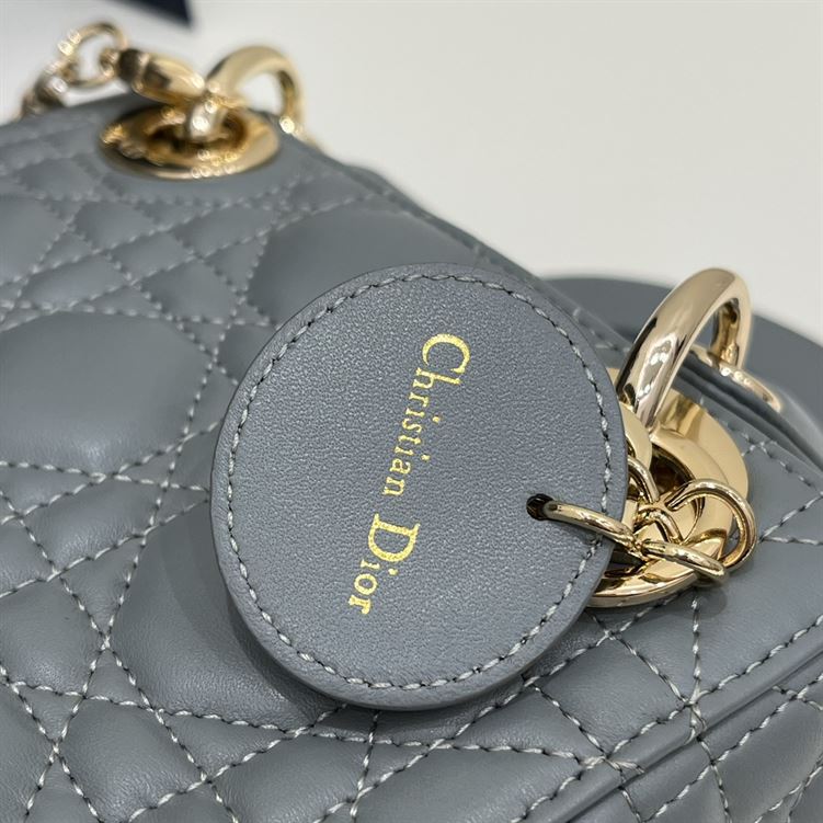 Mini Lady Dior Bag Cloud Blue Lambskin - Image 6