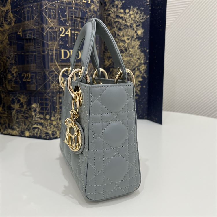 Mini Lady Dior Bag Cloud Blue Lambskin - Image 7