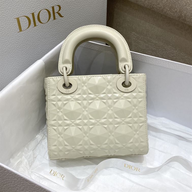 Mini Lady Dior Bag Latte Cannage Calfskin - Image 4