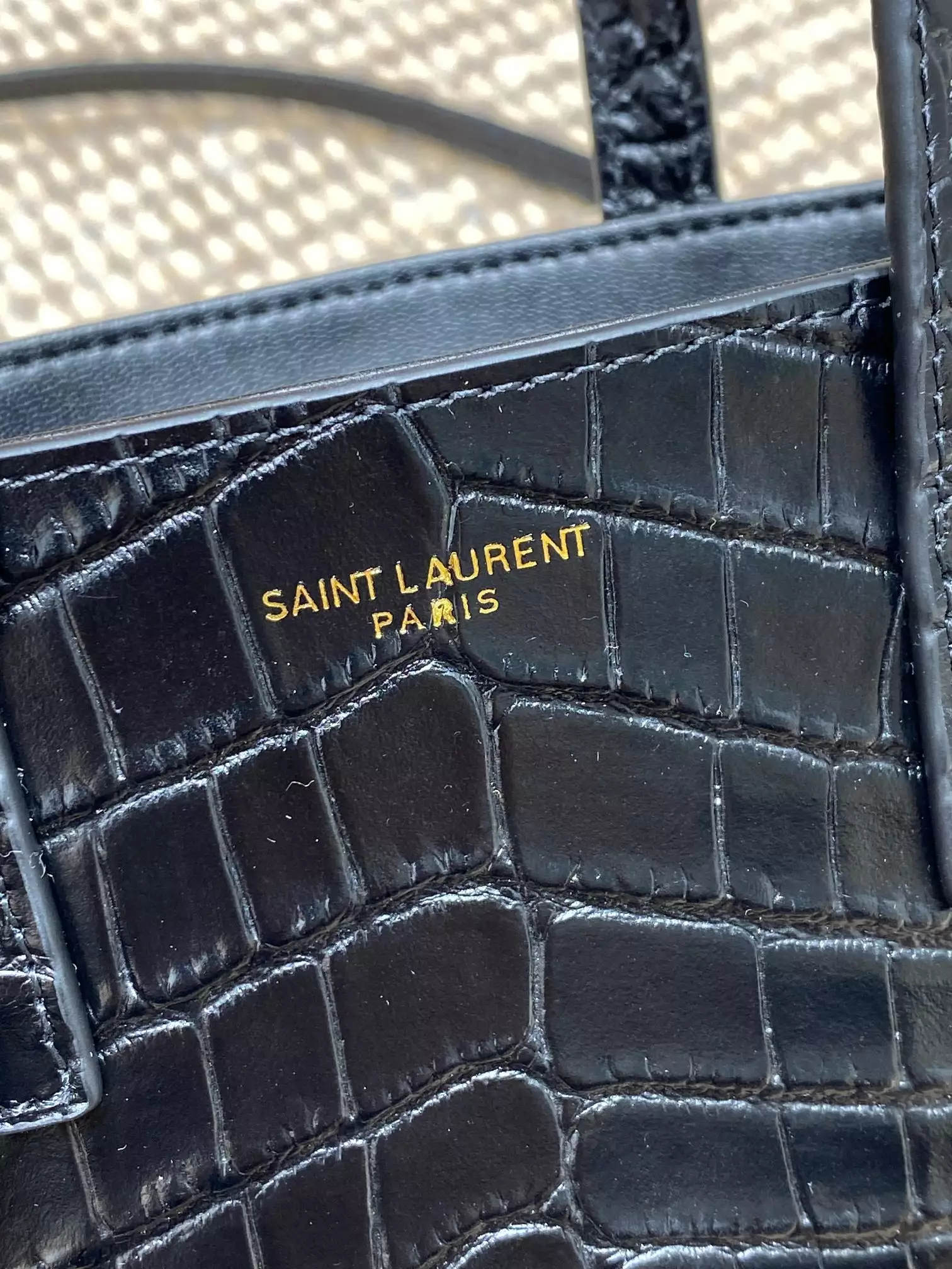 Mini Toy Shopping Saint Laurent in Crocodile-Embossed Leather - Image 4