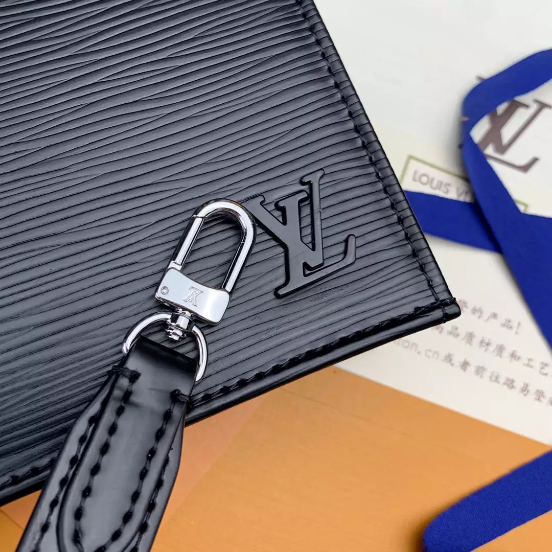 Petit Sac Plat Bag Black Epi Cowhide Leather - Repbags.ru - Image 9