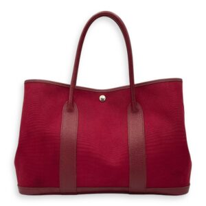 Garden Party 36 Rouge Imperial Top Handle Bag in Canvas, Silver hardware
