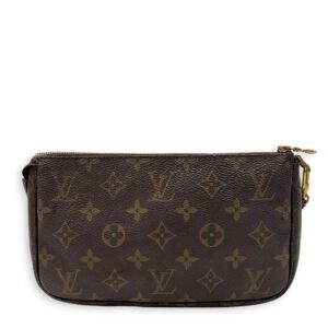 Pochette Shoulder Bag Brown in Monogram Coated Canvas, Gold hardware