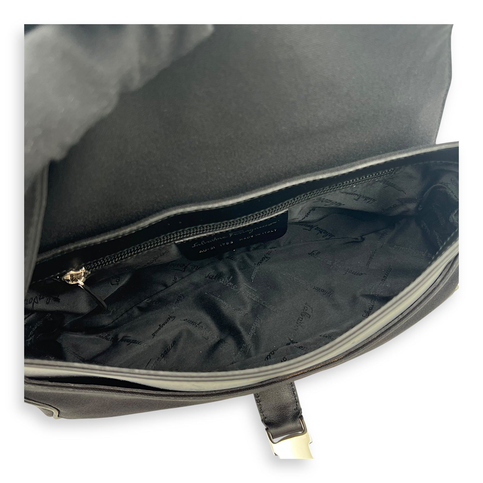 Logo Black Shoulder Bag in Canvas, Silver hardware - Image 7