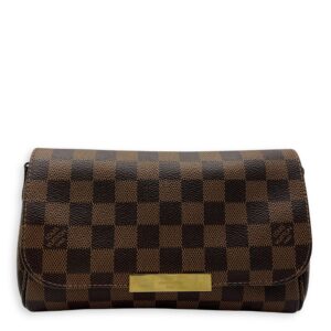 Favourite PM Brown Crossbody Bag in Coated Canvas, Gold hardware