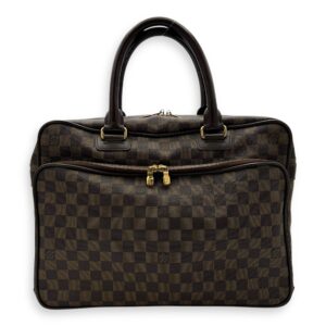 ICare Damier Ebene Top Handle Bag in Coated Canvas, Gold hardware