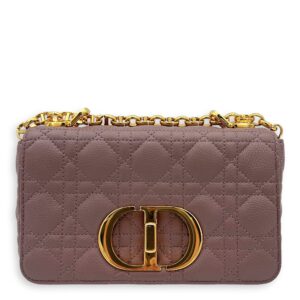 Caro Shoulder Bag Purple in Calfskin, Gold hardware