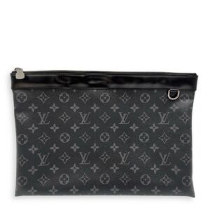 Discovery Pouch Grey in Monogram Coated Canvas, Silver hardware