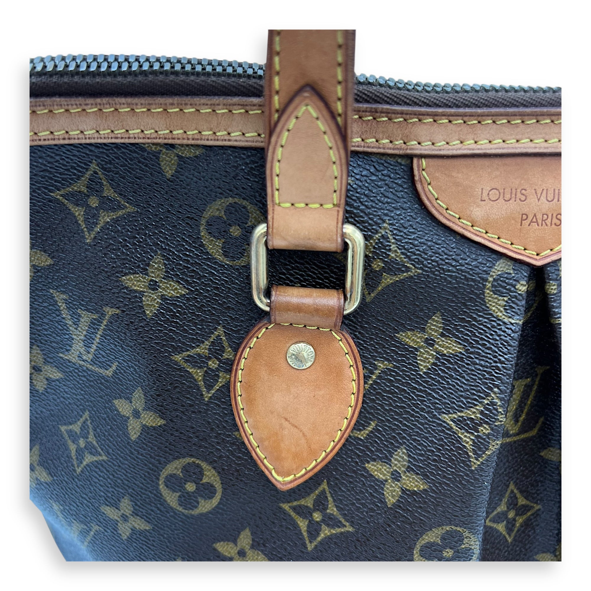 Palermo Top Handle Bag Brown in Monogram Coated Canvas, Gold hardware - Image 16