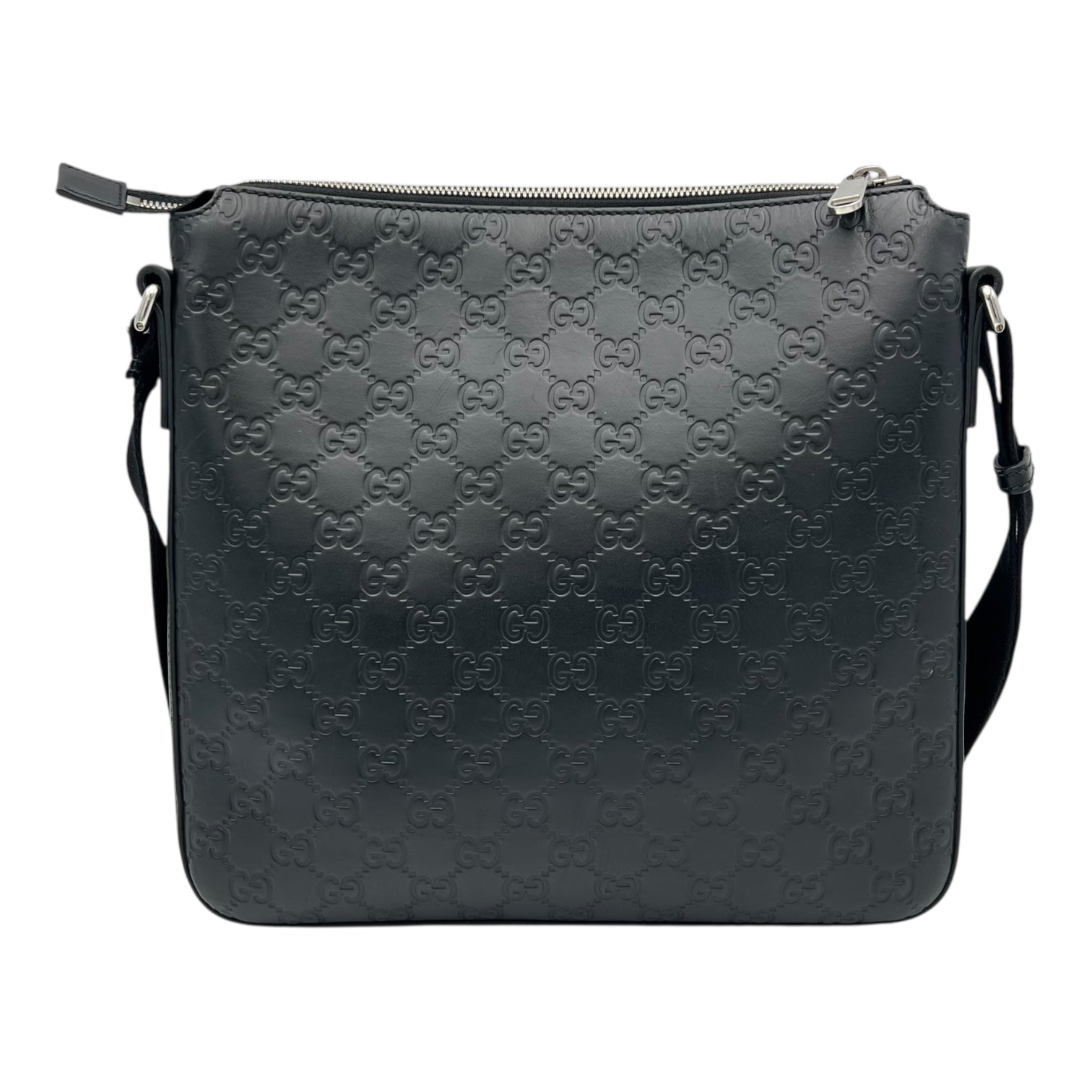 Guccissima Crossbody Bag Black in Calfskin, Silver hardware - Image 3