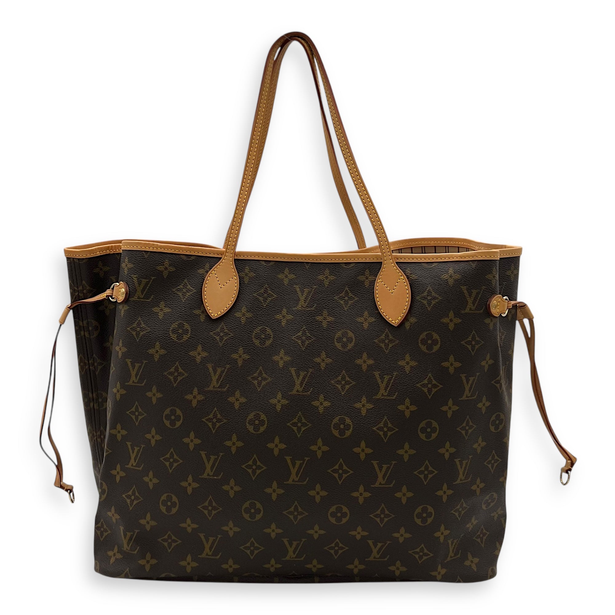 Neverfull Tote Bag GM Brown in Coated Canvas, Gold hardware - Image 4