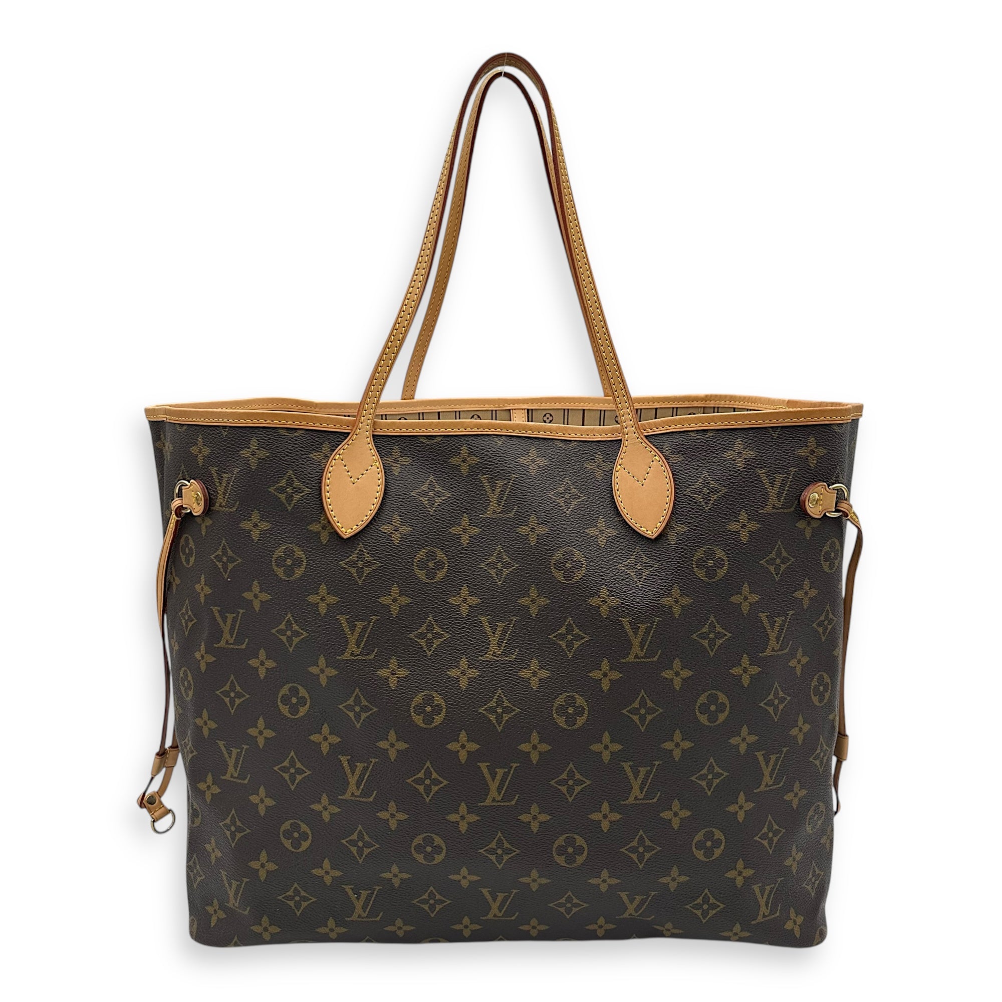 Neverfull Tote Bag GM Brown in Coated Canvas, Gold hardware