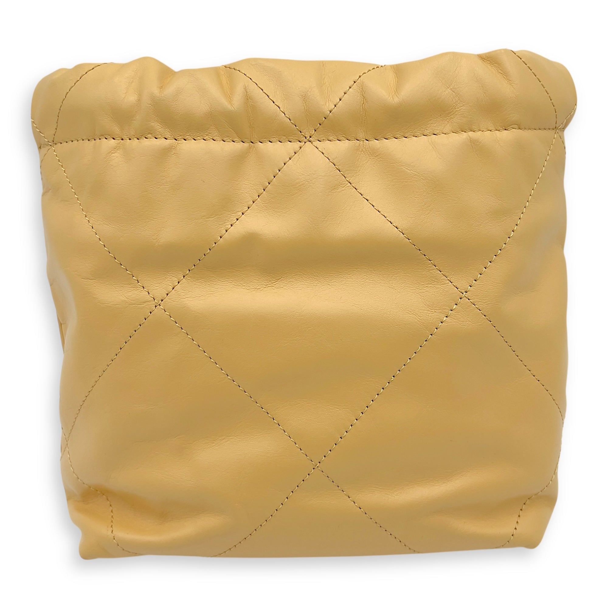 22 Tote Shoulder Bag Mini Beige in Lambskin, Gold hardware - Image 3