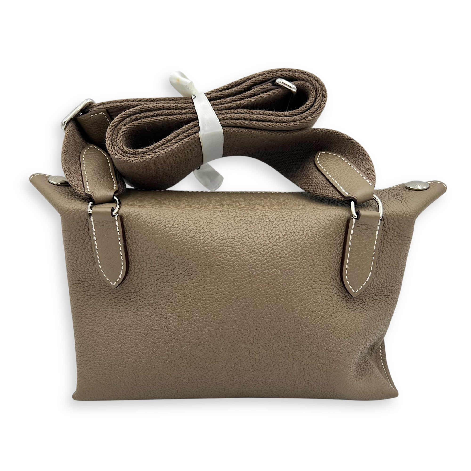 Videpoches Etoupe Crossbody Bag in Togo, Palladium hardware - Image 3