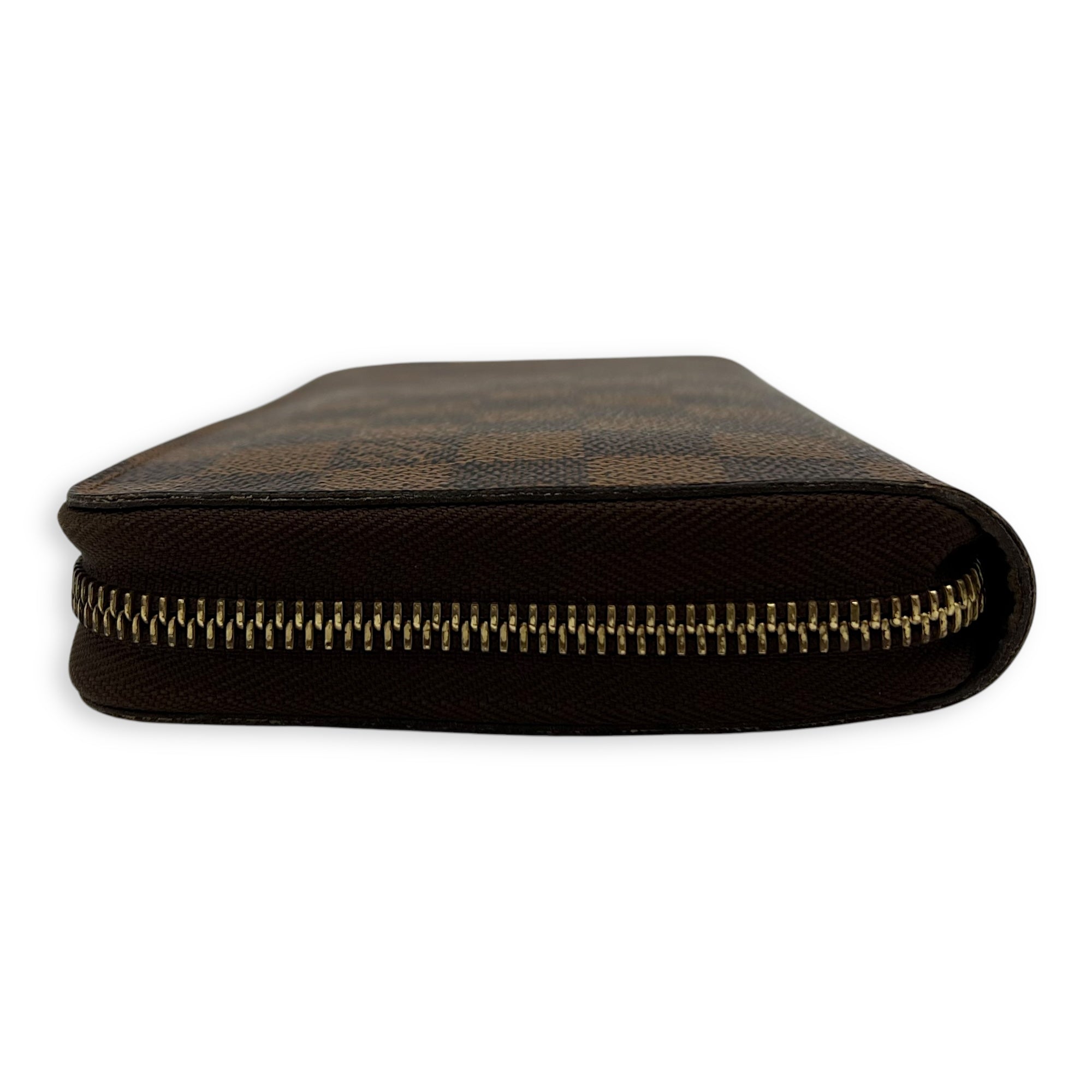 Zippy Organiser Damier Ebene Wallet in Coated Canvas, Gold hardware - Image 4