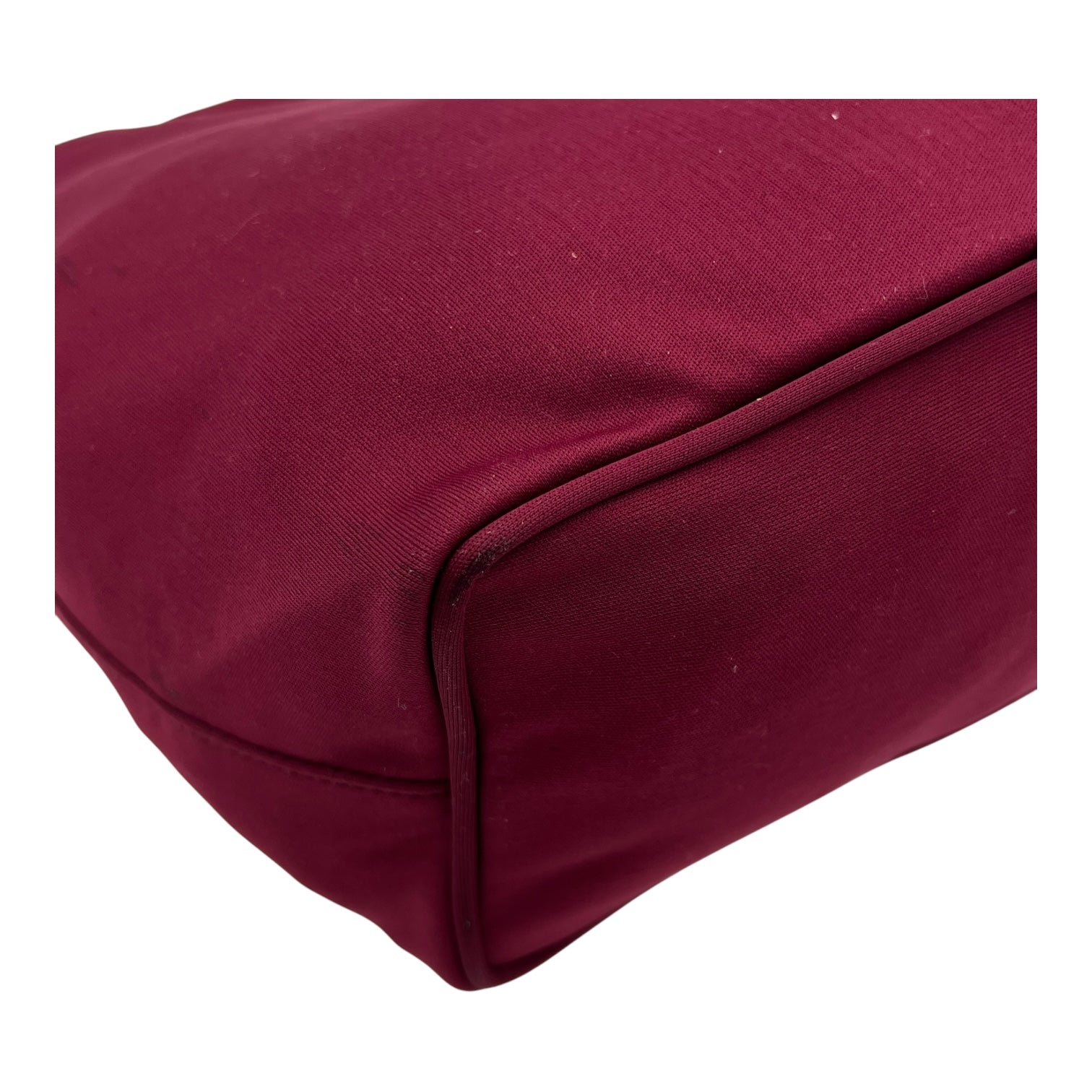 Baguette Shoulder Bag Red in Canvas, Silver hardware - Image 14